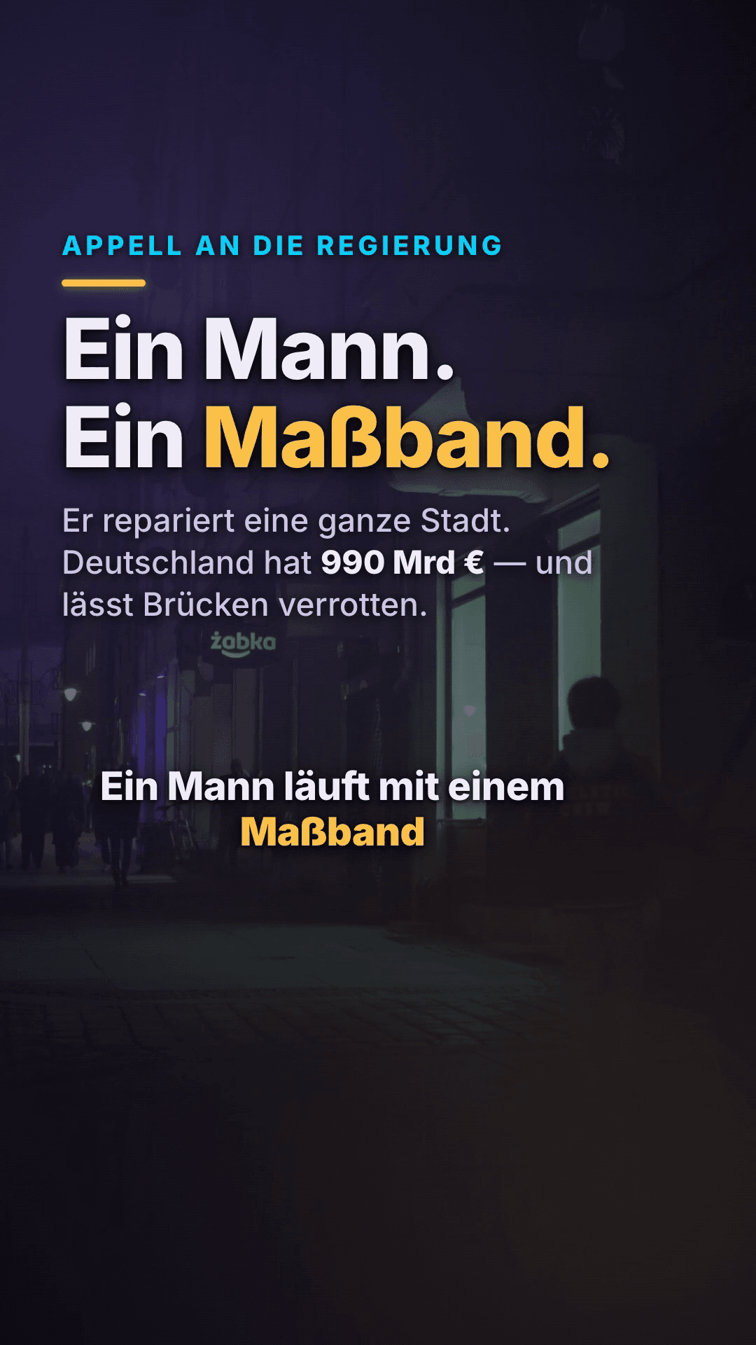 Cover zu „Ein Mann mit Maßband — der Appell an die Bundesregierung"