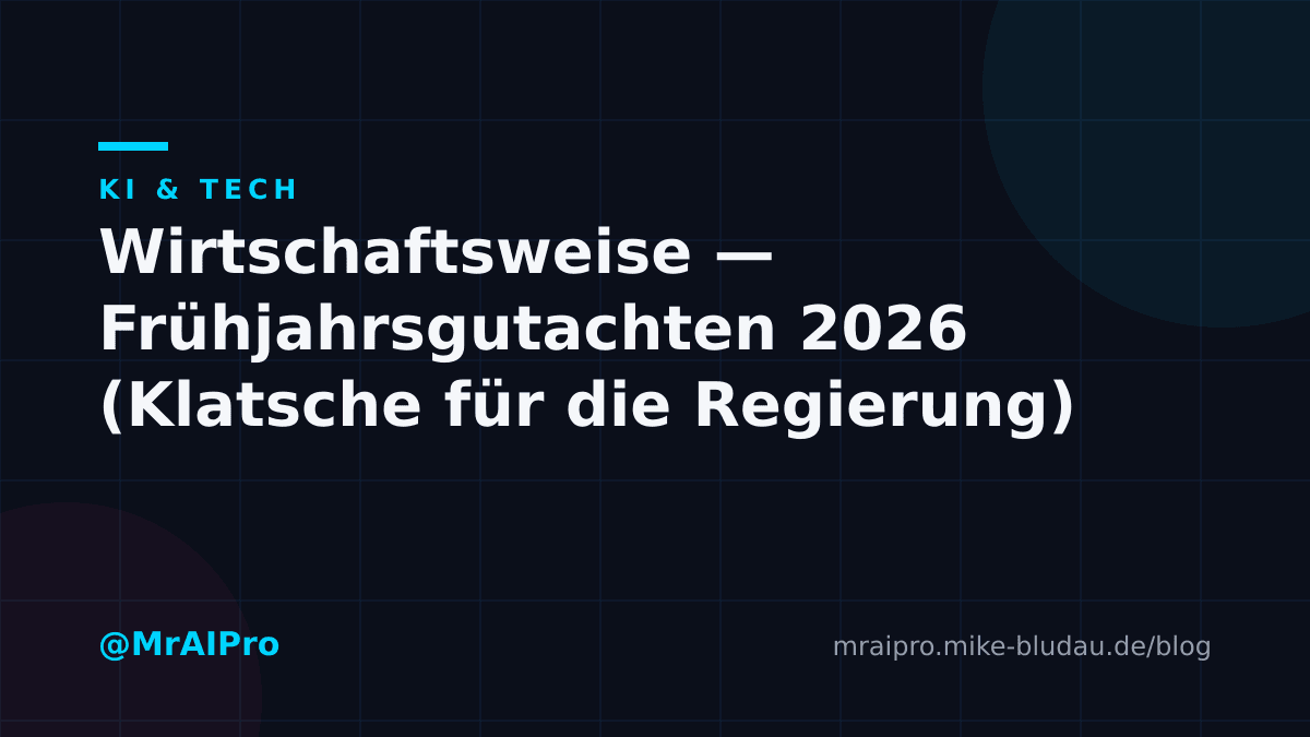 Cover zu „Wirtschaftsweise — Frühjahrsgutachten 2026 (Klatsche für die Regierung)"