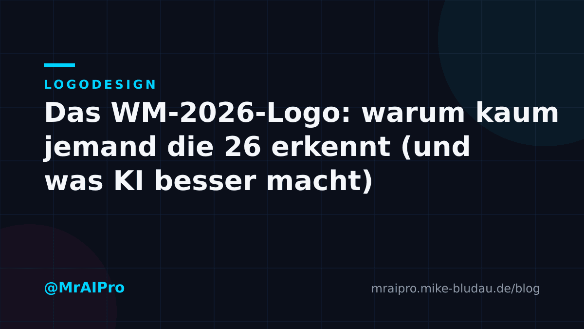 Cover zu „Das WM-2026-Logo: warum kaum jemand die „26" erkennt (und was KI besser macht)"