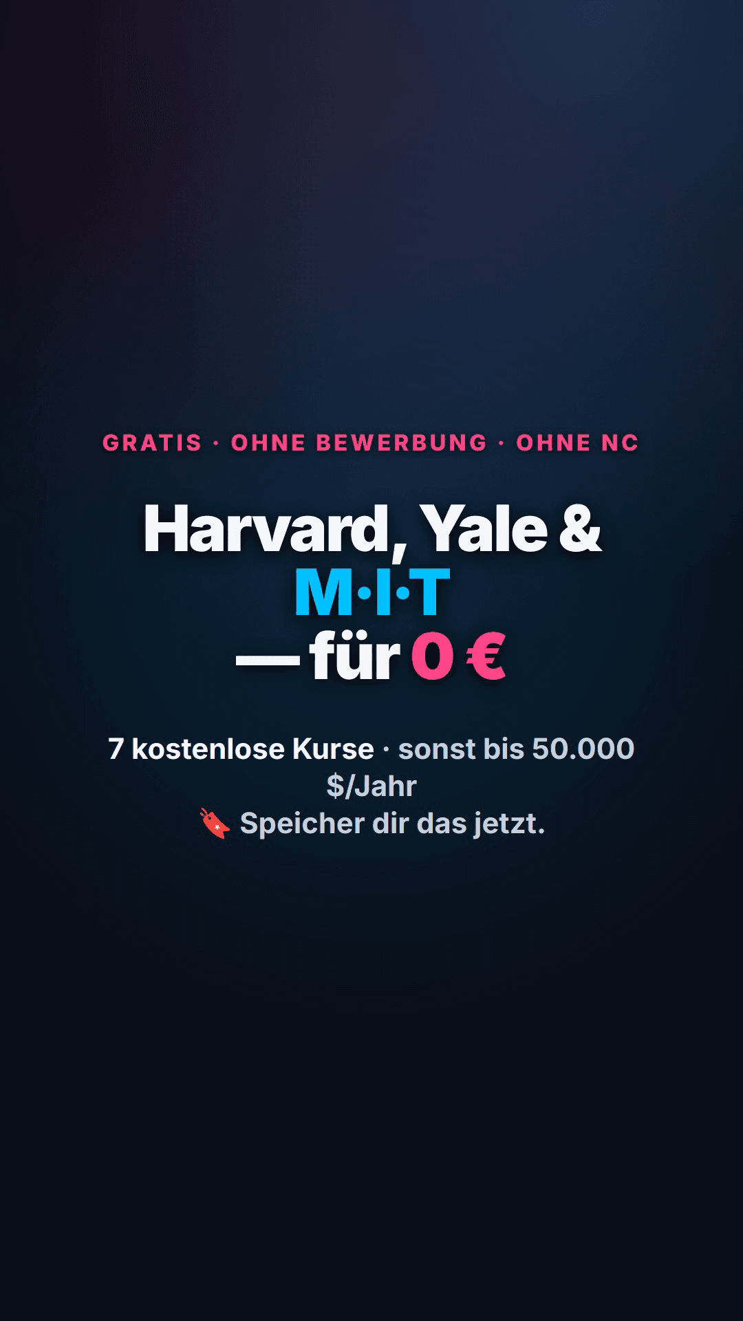 Cover zu „„7 Gratis-Kurse von Harvard, Yale & MIT" (Value/Listicle)"